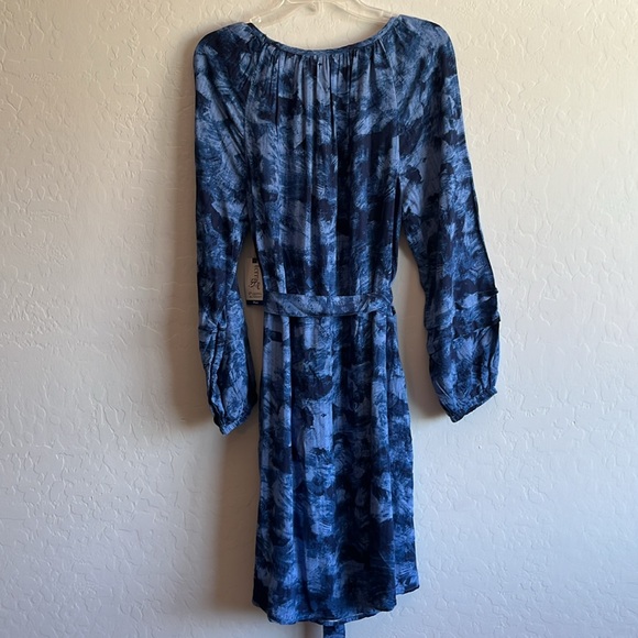 Terra & Sky Women's Plus Size Shirred Mini Washed texture Dress 0X (14W) Blue - Picture 5 of 13